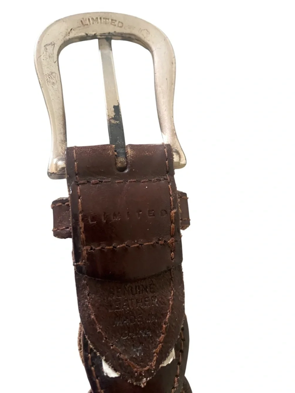 The Limited Braided Genuine Leather Belt with Brass Buckle - Brown